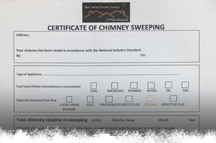 sweeping certificate